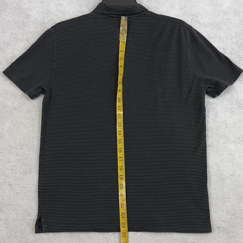 John Varvatos Collection Hampton Polo Mens S Striped Black & Gray Silk Cotton - Picture 6 of 11